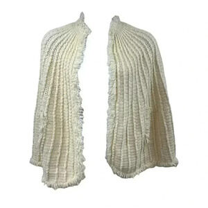 Hand Knitted Shawl Cape Cardigan Wrap Warm Elegant HIGH QUALITY USA One Size